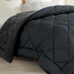 Couette sherpa gris Laine Synthétique