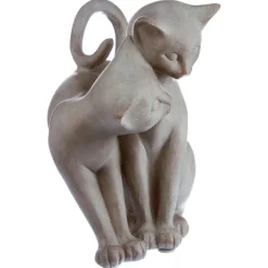 Couple de chat en résine calin