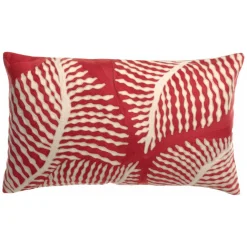 Coussin brodé FLORA Papaye