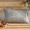 Coussin en coton HORS PISTE 40 x 60 - gris clair Montagne