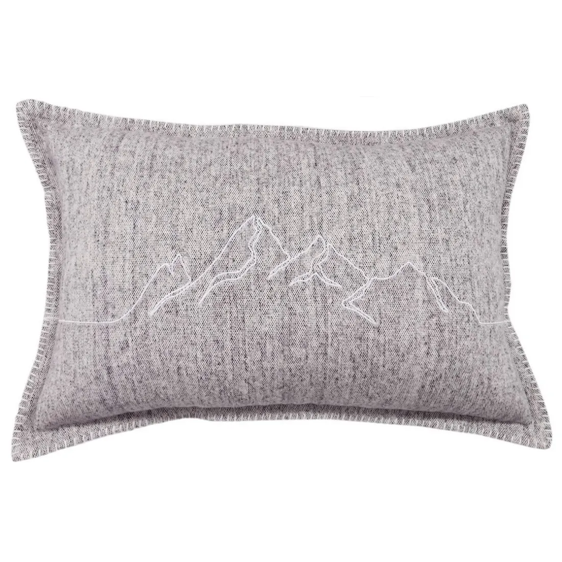 Coussin en coton HORS PISTE 40 x 60 - gris clair Montagne