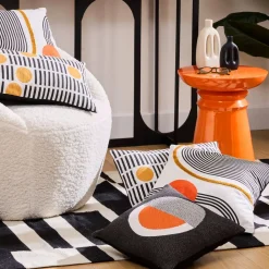 Coussin Kubus 45x45cm - noir et blanc