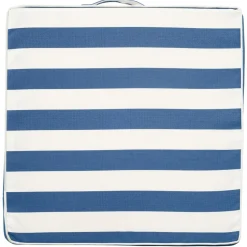 Coussin matelas en polyester PORNIC exterieur rayé bleu