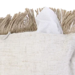 Coussin Raphia Dehoussable Naturel 40x40cm