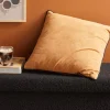 Coussin Velour en polyester 45 x 45 MOKA Caramel