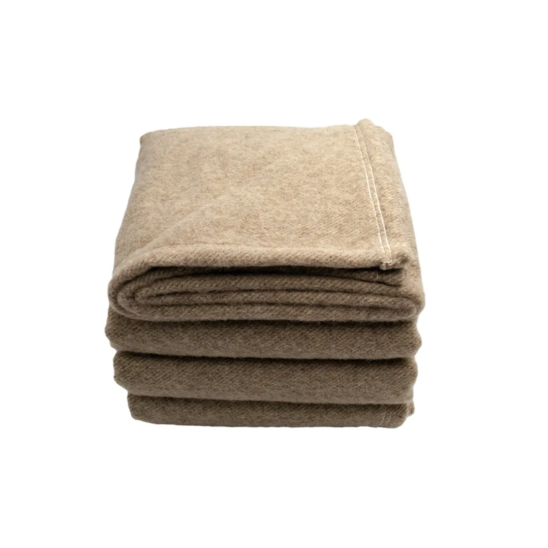 Couverture en laine mélangée effet denim COURMAYEUR Marron