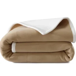 Couverture Polaire Bicolore Naturel & Beige