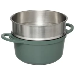 Cuiseur vapeur fonte d'aluminium vert