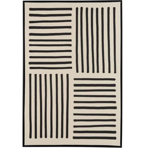 Décoration murale A lignes abstraites, cadre noir HOMER