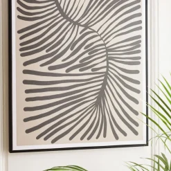 Décoration murale B en papier japonais, cadre noir HOMER