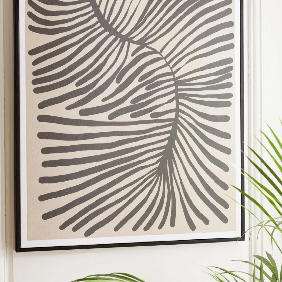 Décoration murale B en papier japonais, cadre noir HOMER