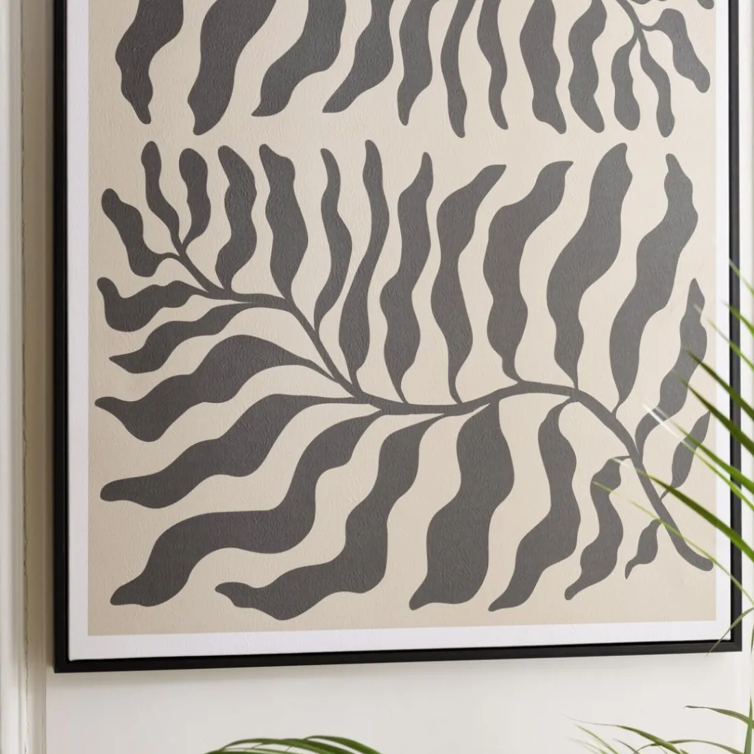 Décoration murale C en papier japonais, cadre noir HOMER