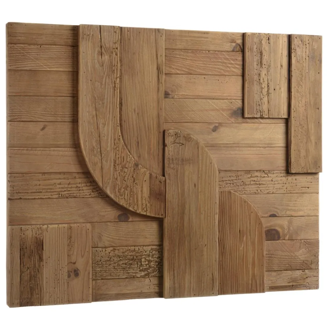 Décoration murale C formes géométriques en Pin recyclé SANDY Marron