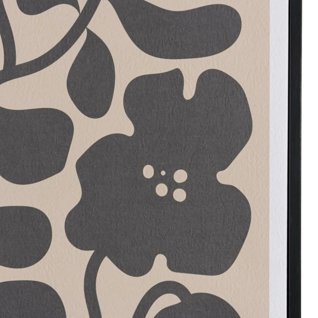 Décoration murale D en papier japonais, cadre noir HOMER