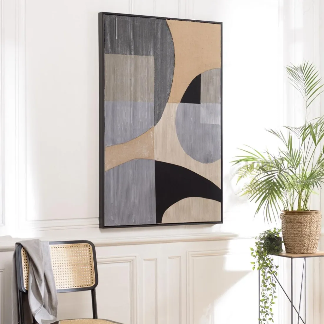 Décoration murale formes abstraites n°1, cadre noir HOMER