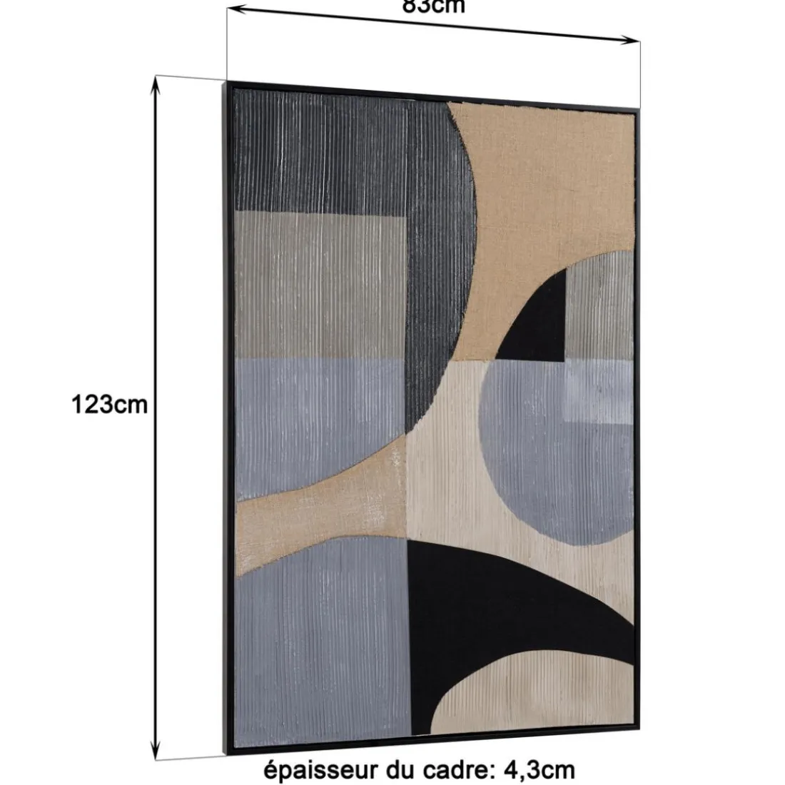 Décoration murale formes abstraites n°1, cadre noir HOMER