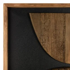 Décoration murale formes sur fond noir Pin recyclé SANDY