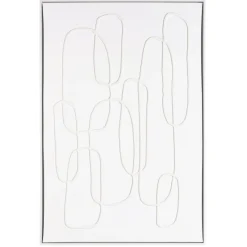 Décoration murale lignes abstraites n°2, cadre blanc HOMER