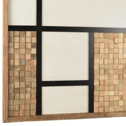 Décoration murale mosaïque tricolore en Pin recyclé SANDY Ecru