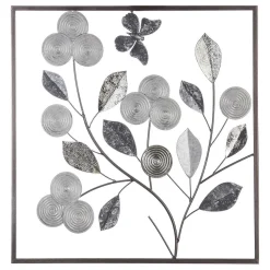 Décoration murale métal silver 50X50
