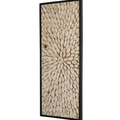 Décoration murale rectangulaire 100x40cm bois branches Teck nature Pailin