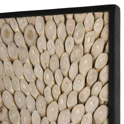 Décoration murale rectangulaire 100x40cm bois branches Teck nature Pailin