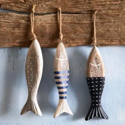 Décoration poissons en bois à suspendre GARDON