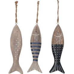 Décoration poissons en bois à suspendre GARDON