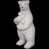Décoration polyfoam ours avec bébé blanc