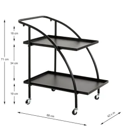 Desserte à roulettes 2 étagères