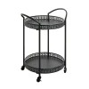 Desserte à roulettes métal laqué noir