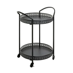 Desserte à roulettes métal laqué noir