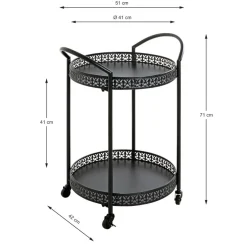 Desserte à roulettes métal laqué noir