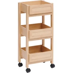 Desserte Cane 3 niveaux bois clair