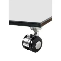 Desserte sur roulettes en verre transparent de 12 m avec intérieur laqué Blanc et extérieur laqué Noir