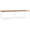 Double bureau bench ou table de réunion 'AMADEUS' en bois finition Noyer et métal blanc