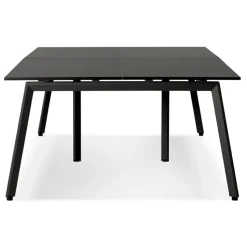 Double bureau bench ou table de réunion 'AMADEUS' en bois et métal noir