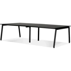 Double bureau bench ou table de réunion 'AMADEUS' en bois et métal noir