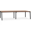 Double bureau bench ou table de réunion 'AMADEUS' en bois finition Noyer et métal noir