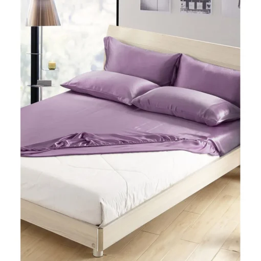Drap Housse en Soie Sans Couture violet