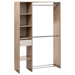 Dressing 2 penderies effet chêne naturel Beige