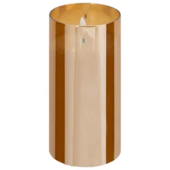 Ensemble 3 bougies LED en verre SENA ambre