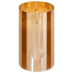 Ensemble 3 bougies LED en verre SENA ambre
