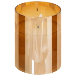 Ensemble 3 bougies LED en verre SENA ambre