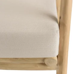 Ensemble canapé 2 places 2 fauteuils 1 table basse en teck MADURA Blanc