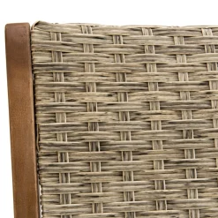 Ensemble de 2 chaises de jardin pliantes en bois Acacia et rotin synthétique