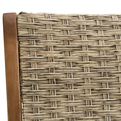 Ensemble de 2 chaises de jardin pliantes en bois Acacia et rotin synthétique