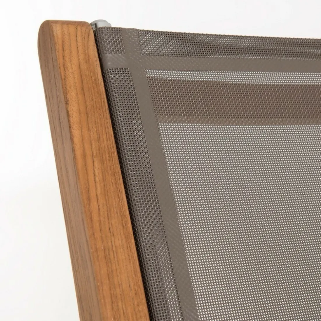 Ensemble de 2 fauteuils de jardin pliants en bois teck et textilène couleur taupe