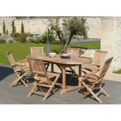 Ensemble de 2 fauteuils de jardin Java en bois Teck