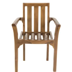 Ensemble de 2 fauteuils empilables HANNA en bois teck huilé